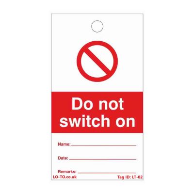 Do Not Switch On Lockout Tagout Tags